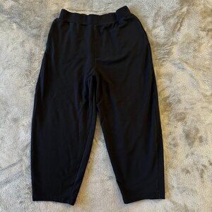 Daily Ritual Terry Cotton Modal Barrel Jogger Pants Black Women's MEDIUM